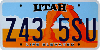 UT license plate Z435SU
