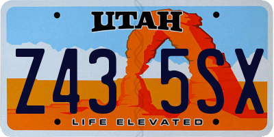 UT license plate Z435SX