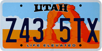 UT license plate Z435TX