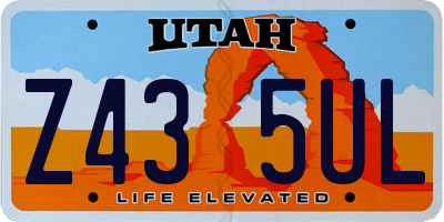 UT license plate Z435UL