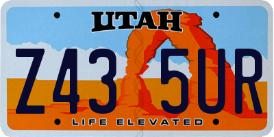 UT license plate Z435UR