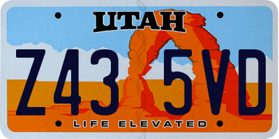 UT license plate Z435VD