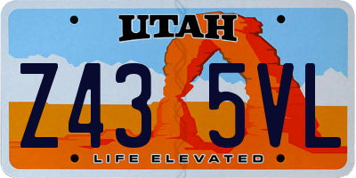UT license plate Z435VL