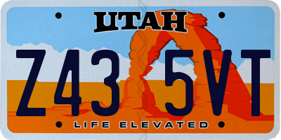 UT license plate Z435VT