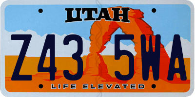 UT license plate Z435WA