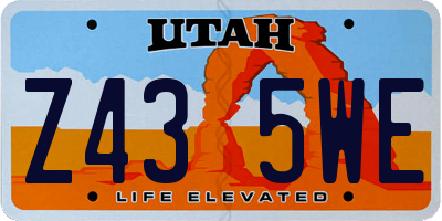 UT license plate Z435WE