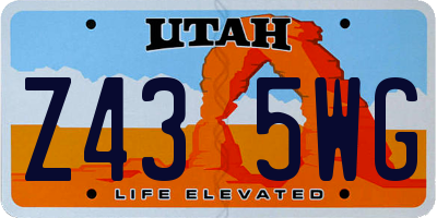 UT license plate Z435WG