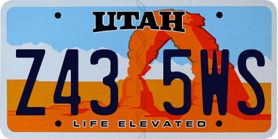UT license plate Z435WS