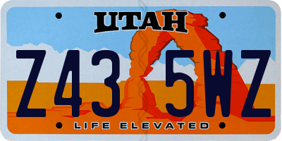 UT license plate Z435WZ