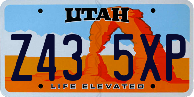 UT license plate Z435XP