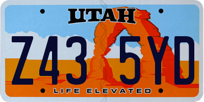 UT license plate Z435YD