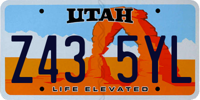 UT license plate Z435YL