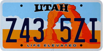 UT license plate Z435ZI
