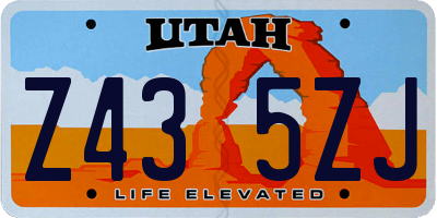 UT license plate Z435ZJ