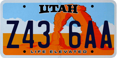 UT license plate Z436AA