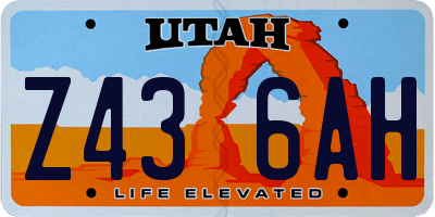 UT license plate Z436AH