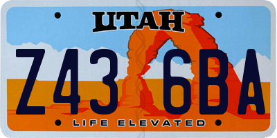 UT license plate Z436BA