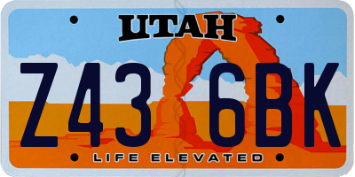 UT license plate Z436BK