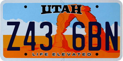 UT license plate Z436BN