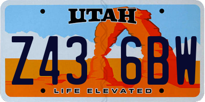 UT license plate Z436BW