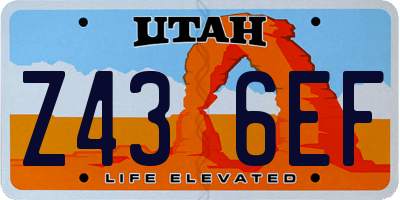 UT license plate Z436EF