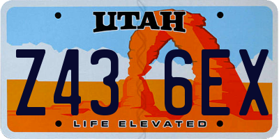 UT license plate Z436EX