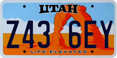 UT license plate Z436EY