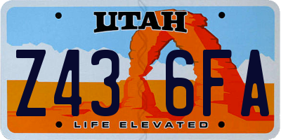 UT license plate Z436FA