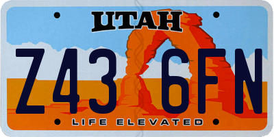 UT license plate Z436FN