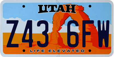 UT license plate Z436FW