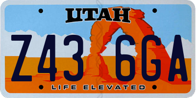 UT license plate Z436GA