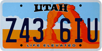 UT license plate Z436IU