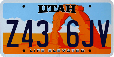 UT license plate Z436JV