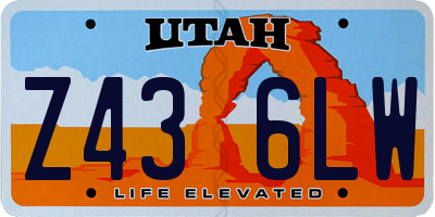 UT license plate Z436LW