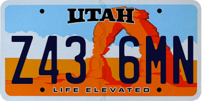 UT license plate Z436MN