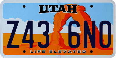 UT license plate Z436NO