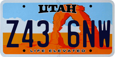 UT license plate Z436NW