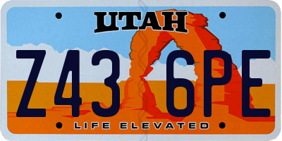 UT license plate Z436PE