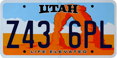 UT license plate Z436PL