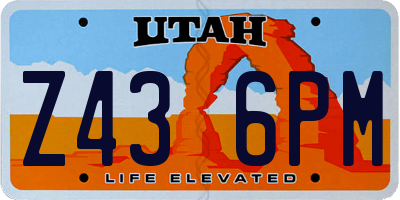 UT license plate Z436PM