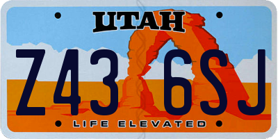 UT license plate Z436SJ
