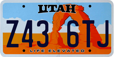 UT license plate Z436TJ