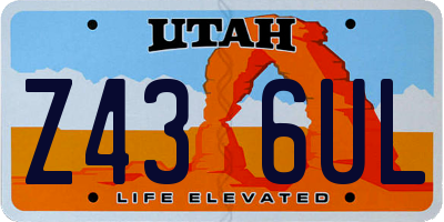UT license plate Z436UL