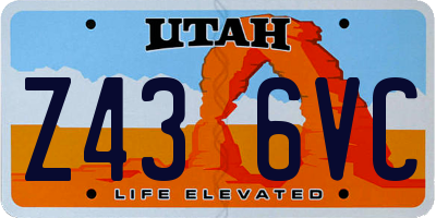 UT license plate Z436VC