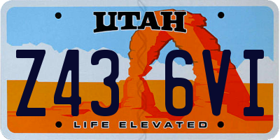 UT license plate Z436VI