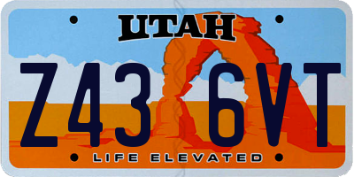 UT license plate Z436VT