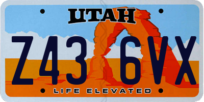 UT license plate Z436VX