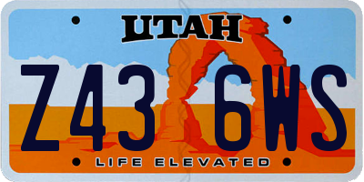 UT license plate Z436WS