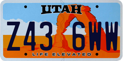 UT license plate Z436WW