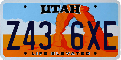 UT license plate Z436XE